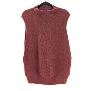 Banana Republic Rust Red Brown Wool Blend Pullover Sweater Vest Tunic Size Med